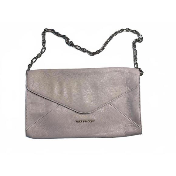 Vera Bradley Handbags - Vera Bradley Light Pink Leather Clutch Bag with Chain Strap